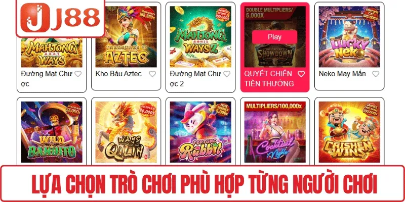 Lựa chọn trò chơi phù hợp từng người chơi
